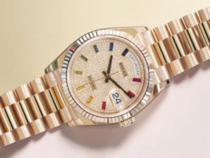 Rolex Day Date 36 Paved Diamond Rainbow Dial 128235 Review 01