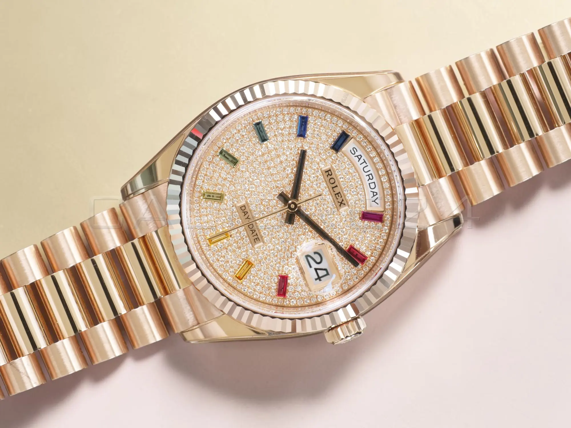 Rolex Day Date 36 Paved Diamond Rainbow Dial 128235 Review