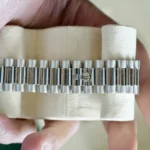 Rolex Day-Date 40 platinum President bracelet three-piece solid links ceramic inserts Crownclasp concealed