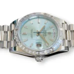 Rolex 228396TBR 950 platinum case profile 40mm Twinlock crown screw-down polished