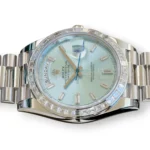 Rolex 228396TBR 950 platinum case profile 40mm Twinlock crown screw-down polished