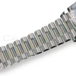Rolex Day-Date 40 platinum President bracelet three-piece solid links ceramic inserts Crownclasp concealed