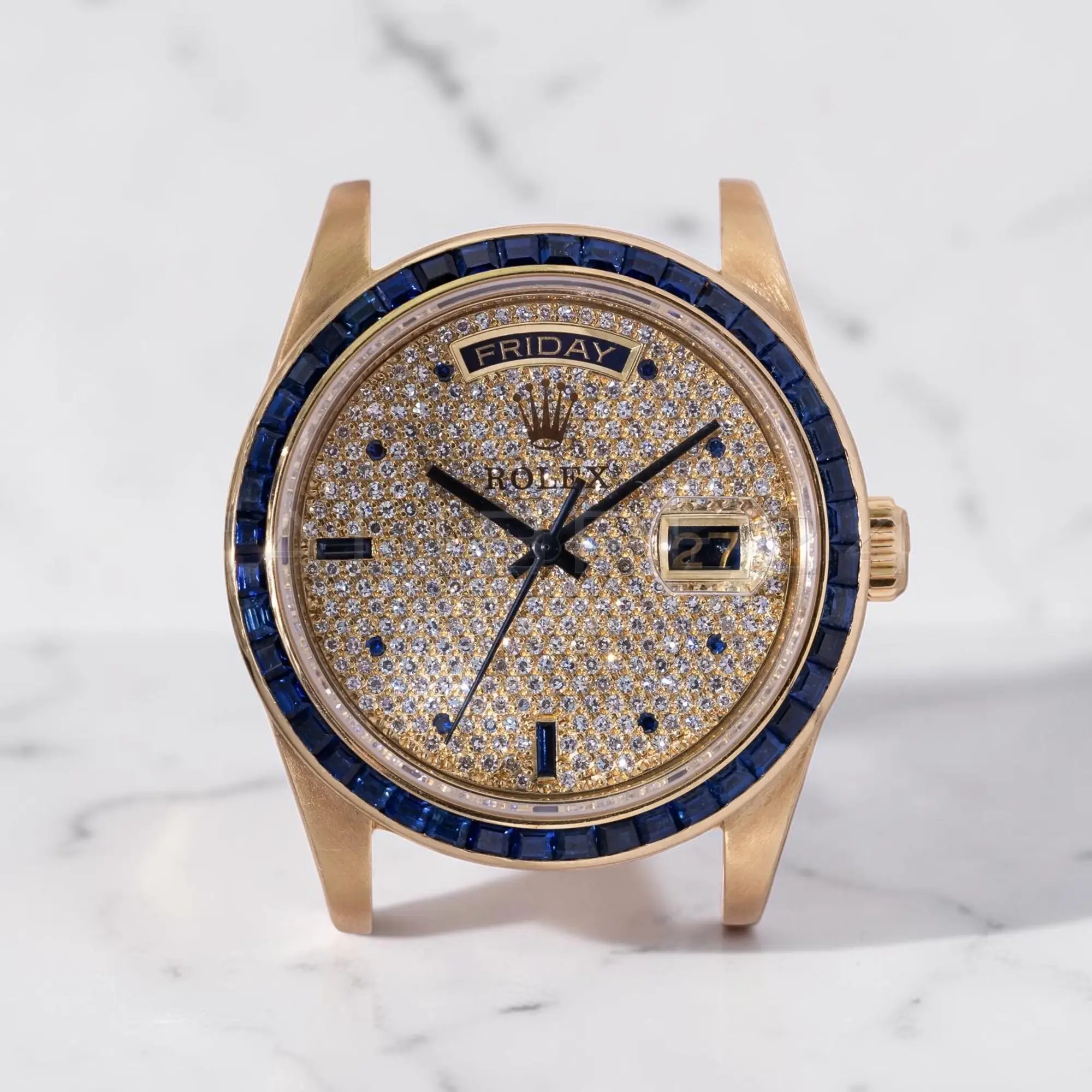 Rolex Day Date Paved DIamond Rainbow Dial Review at calibre24 Australia 01