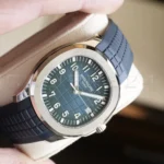 Patek Philippe Aquanaut 5168G‑001 White Gold Blue Dial New Old Stock Un worn 2023 Full Set for sale at Calibre24 Perth Australia