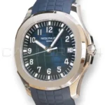 Patek Philippe Aquanaut 5168G‑001 White Gold Blue Dial New Old Stock Un worn 2023 Full Set for sale at Calibre24 Perth Australia