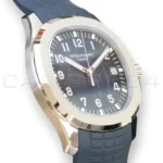 Patek Philippe Aquanaut 5168G‑001 White Gold Blue Dial New Old Stock Un worn 2023 Full Set for sale at Calibre24 Perth Australia