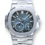 Patek Philippe Nautilus Moonphase 5712_1A Blue Dial 2019 Mint Condition Full Set for sale at Calibre24 Perth Australia