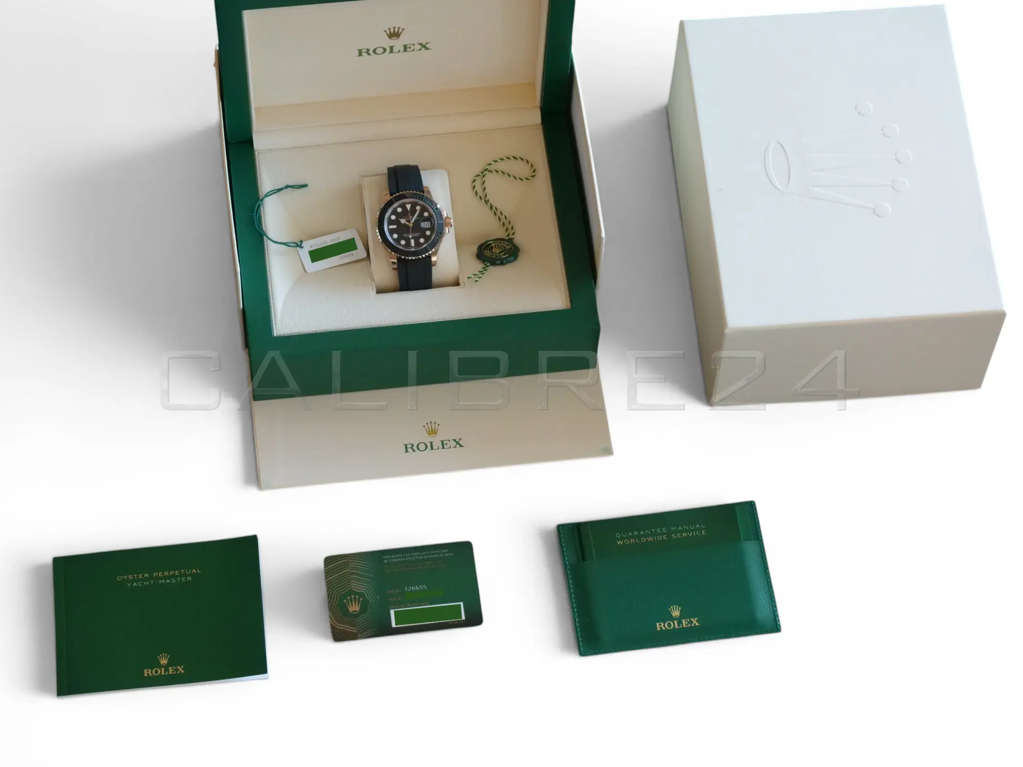Rolex Yacht‑Master 40 Everose Gold Oysterflex 126655 2022 NOS Brand New Full Set for sale at Calibre24 Perth Australia 02