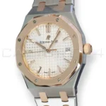 Audemars Piguet Royal Oak 34mm Two‑Tone Silver‑White Dial 2020 Mint Condition Full Set for sale at Calibre24 Perth Australia