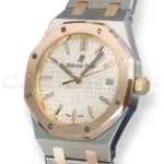 Audemars Piguet Royal Oak 34mm Two‑Tone Silver‑White Dial 2020 Mint Condition Full Set for sale at Calibre24 Perth Australia