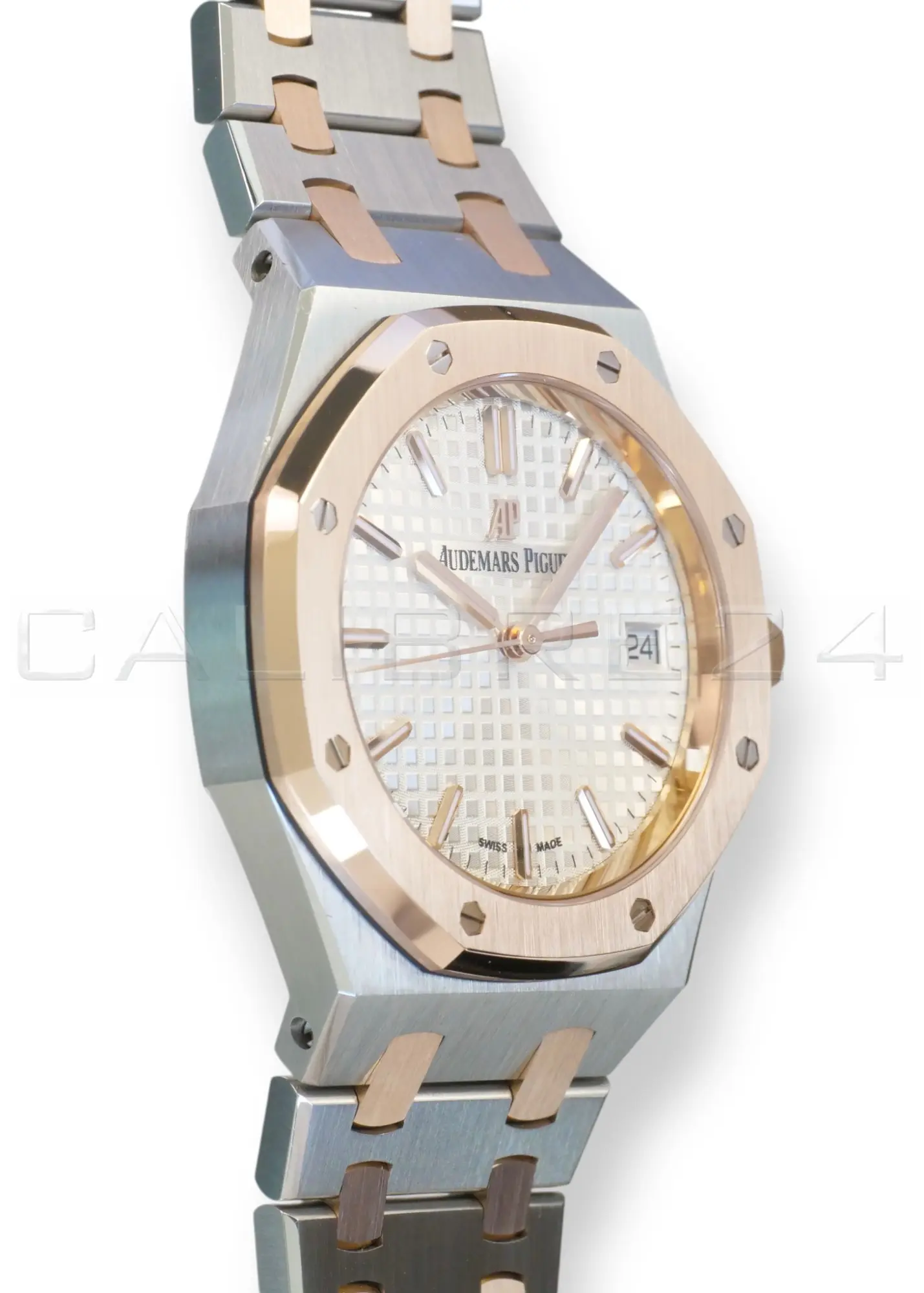 Audemars Piguet Royal Oak 34mm Two‑Tone Silver‑White Dial 2020 Mint Condition Full Set for sale at Calibre24 Perth Australia