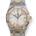 Audemars Piguet Royal Oak 34mm Two‑Tone Silver‑White Dial 2020 Mint Condition Full Set for sale at Calibre24 Perth Australia