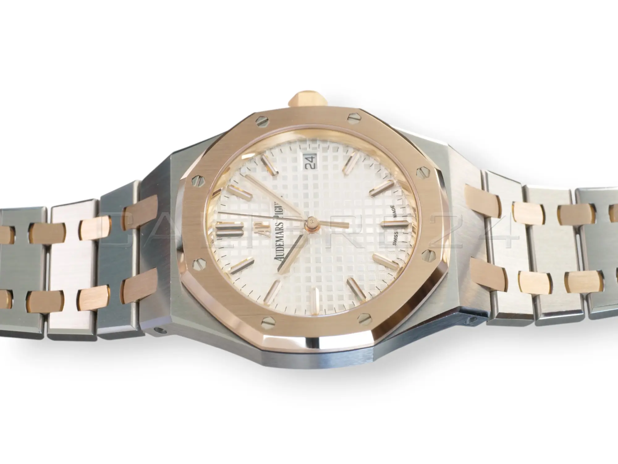 Audemars Piguet Royal Oak 34mm Two‑Tone Silver‑White Dial 2020 Mint Condition Full Set for sale at Calibre24 Perth Australia