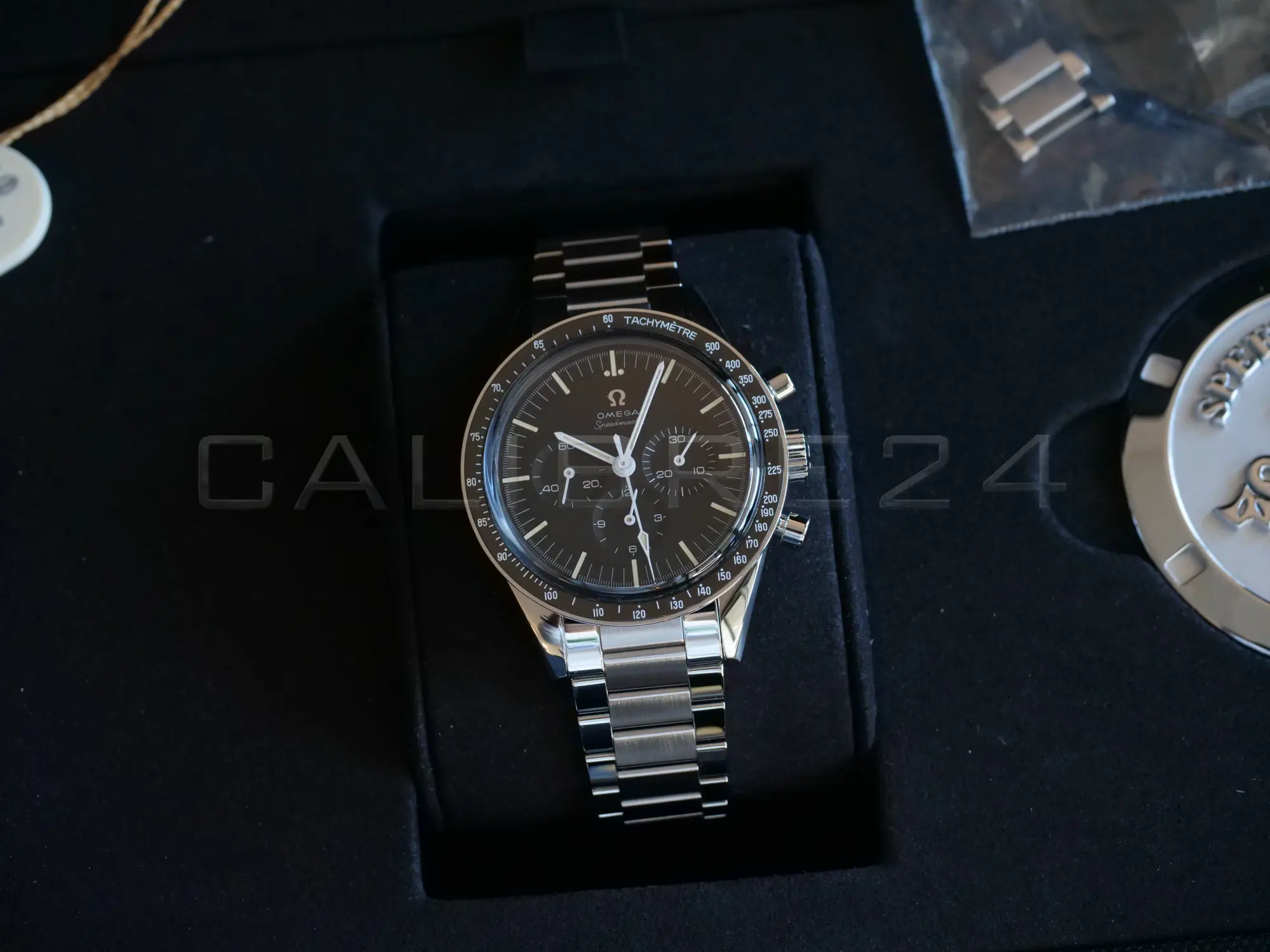 Omega Speedmaster Calibre 321 Ed White Stainless Steel 2024 full set with box and papers available at Calibre24 Luxury Watches Perth Australia