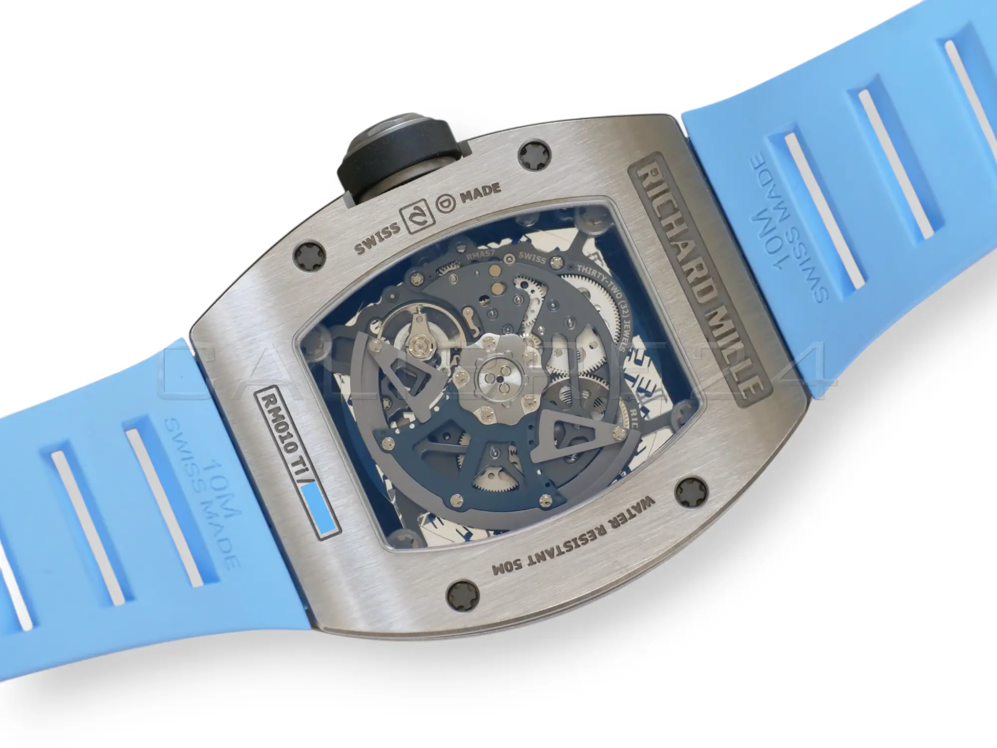 Richard Mille RM010 – Titanium RM010 Ti 2024 Baby Blue Strap Mint Condition Full Set for sale at Calibre24 Perth Australia