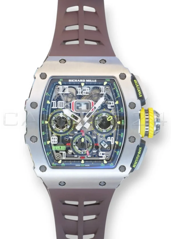 Richard Mille RM 11-03 Ti titanium flyback chronograph 2017 dial front view