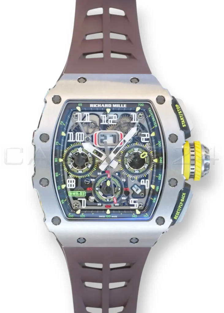 Richard Mille RM 11-03 Ti titanium flyback chronograph 2017 dial front view