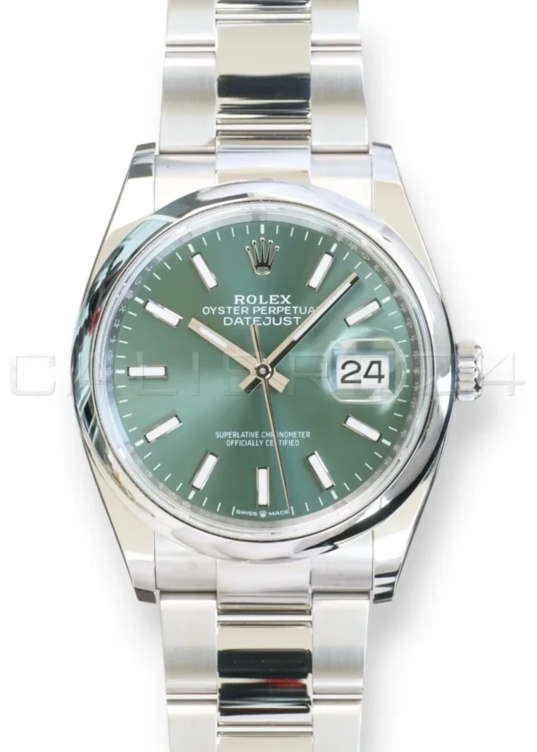 Rolex Datejust 36 Mint Green Dial 126200 Oystersteel 2025 full set with box and papers available at Calibre24 Luxury Watches Perth Australia