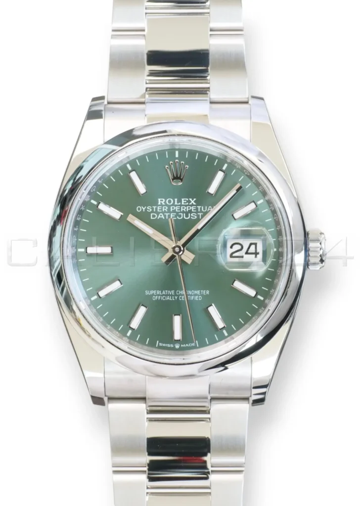 Rolex Datejust 36 Mint Green Dial 126200 Oystersteel 2025 full set with box and papers available at Calibre24 Luxury Watches Perth Australia