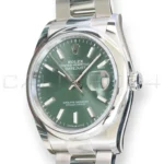 Rolex Datejust 36 Mint Green Dial 126200 Oystersteel 2025 full set with box and papers available at Calibre24 Luxury Watches Perth Australia