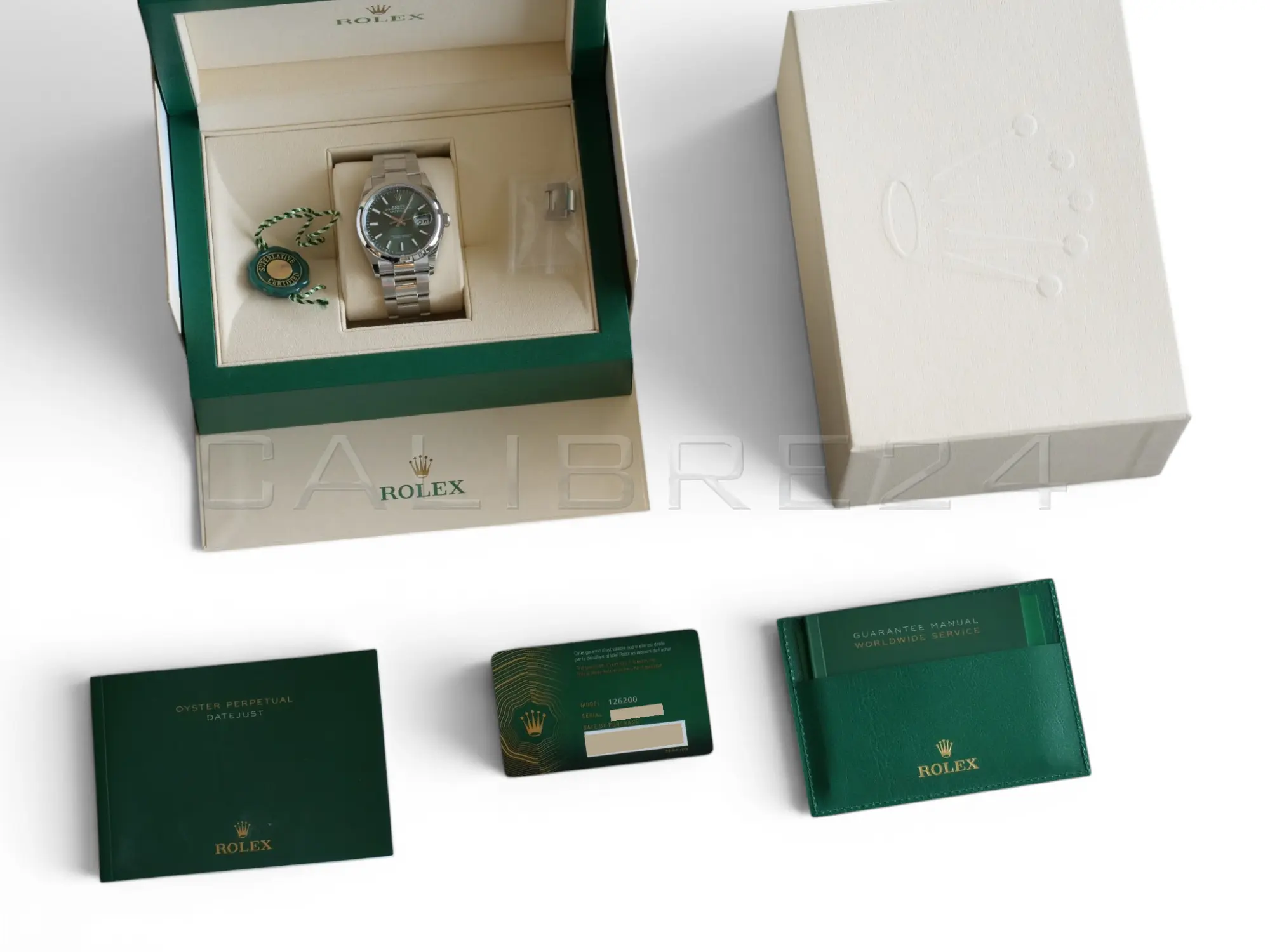 Rolex Datejust 36 Mint Green Dial 126200 Oystersteel 2025 full set with box and papers available at Calibre24 Luxury Watches Perth Australia