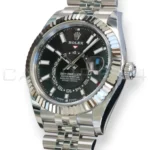 Rolex Sky-Dweller 336934 18k white gold Ring Command fluted bezel White Rolesor case profile