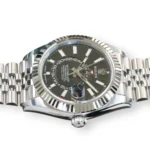 Rolex Sky-Dweller 336934 18k white gold Ring Command fluted bezel White Rolesor case profile