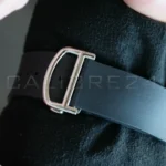 Cartier Santos de Cartier Large ADLC WSSA0039 2023 black dial sword hands front view 39.8mm buckle leather strap