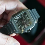 Cartier Santos de Cartier Large ADLC WSSA0039 2023 black dial sword hands front view 39.8mm