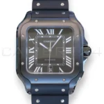 Cartier Santos de Cartier Large ADLC WSSA0039 2023 black dial sword hands front view 39.8mm