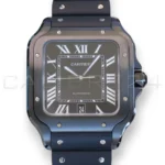 Cartier Santos de Cartier Large ADLC WSSA0039 2023 black dial sword hands front view 39.8mm