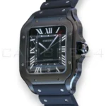 Cartier Santos de Cartier Large ADLC WSSA0039 2023 black dial sword hands front view 39.8mm