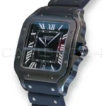 Cartier Santos de Cartier Large ADLC WSSA0039 2023 black dial sword hands front view 39.8mm