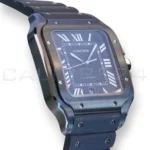 Cartier Santos de Cartier Large ADLC WSSA0039 2023 black dial sword hands front view 39.8mm