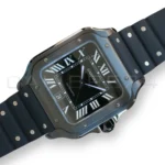 Cartier Santos de Cartier Large ADLC WSSA0039 2023 black dial sword hands front view 39.8mm
