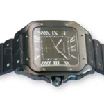 Cartier Santos de Cartier Large ADLC WSSA0039 2023 black dial sword hands front view 39.8mm