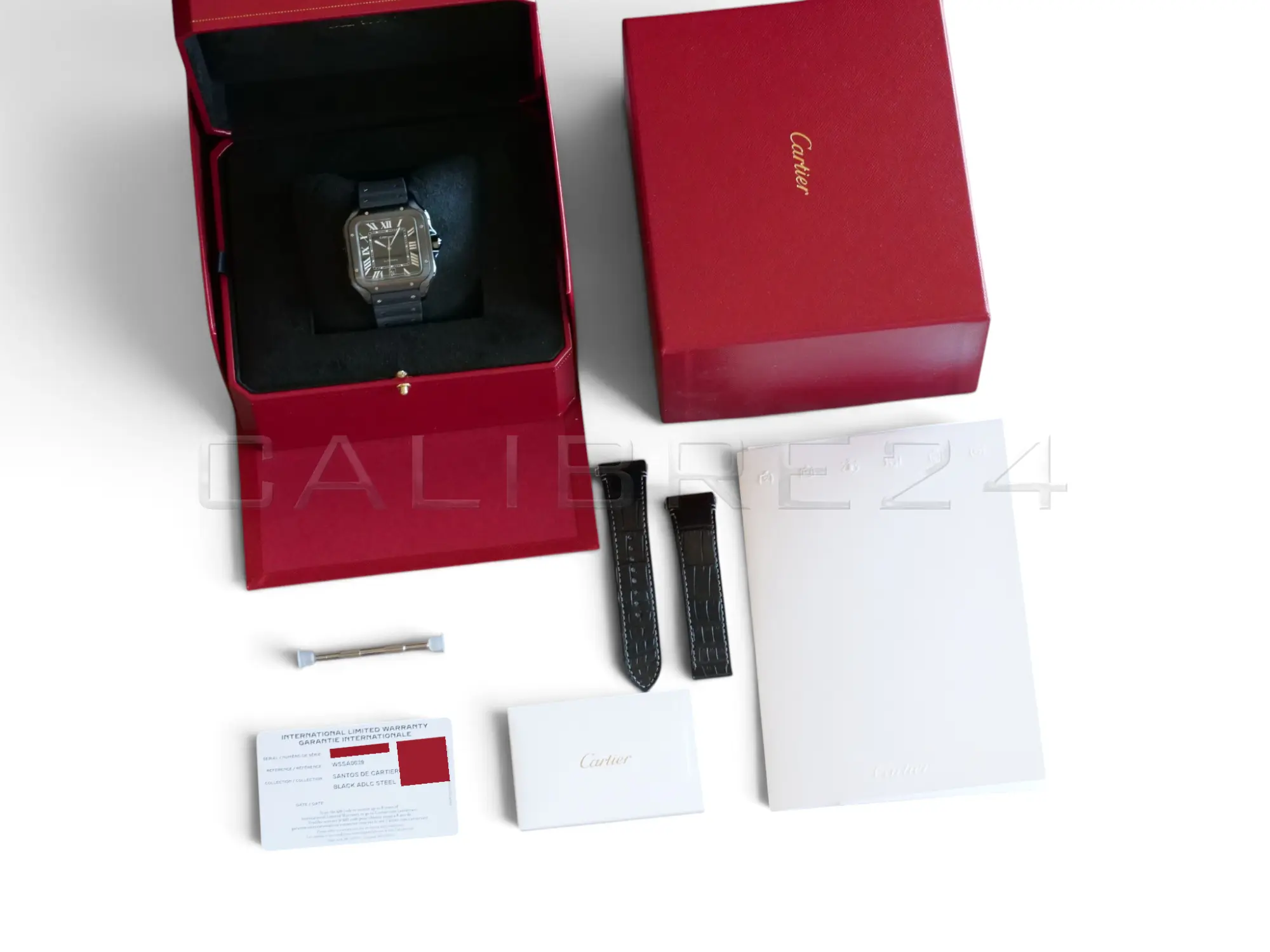 Cartier Santos Large ADLC WSSA0039 2023 full set box papers 2026 Cartier service receipt Calibre24 Perth