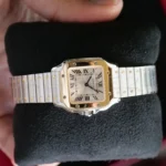 Cartier Santos de Cartier Small W2SA0033 yellow gold steel two-tone silver dial 2026 brand new front