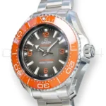 Omega Seamaster Ultra Deep 6000M 215.30.46.21.06.001 orange ceramic bezel grey black gradient dial front left