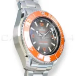 Omega Seamaster Ultra Deep 6000M 215.30.46.21.06.001 orange ceramic bezel grey black gradient dial front right