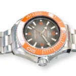 Omega Seamaster Ultra Deep 6000M 215.30.46.21.06.001 orange ceramic bezel grey black gradient dial front