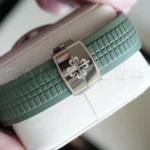 Patek Philippe 5168G-010 khaki green composite strap Aquanaut checkerboard pattern fold-over clasp four catches
