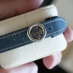 Patek Philippe 5172G-001 blue calfskin strap cream stitching white gold fold-over clasp