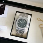 Patek Philippe Nautilus 5711/1A-010 blue dial 2017 old-style dial stainless steel 40mm front view in box
