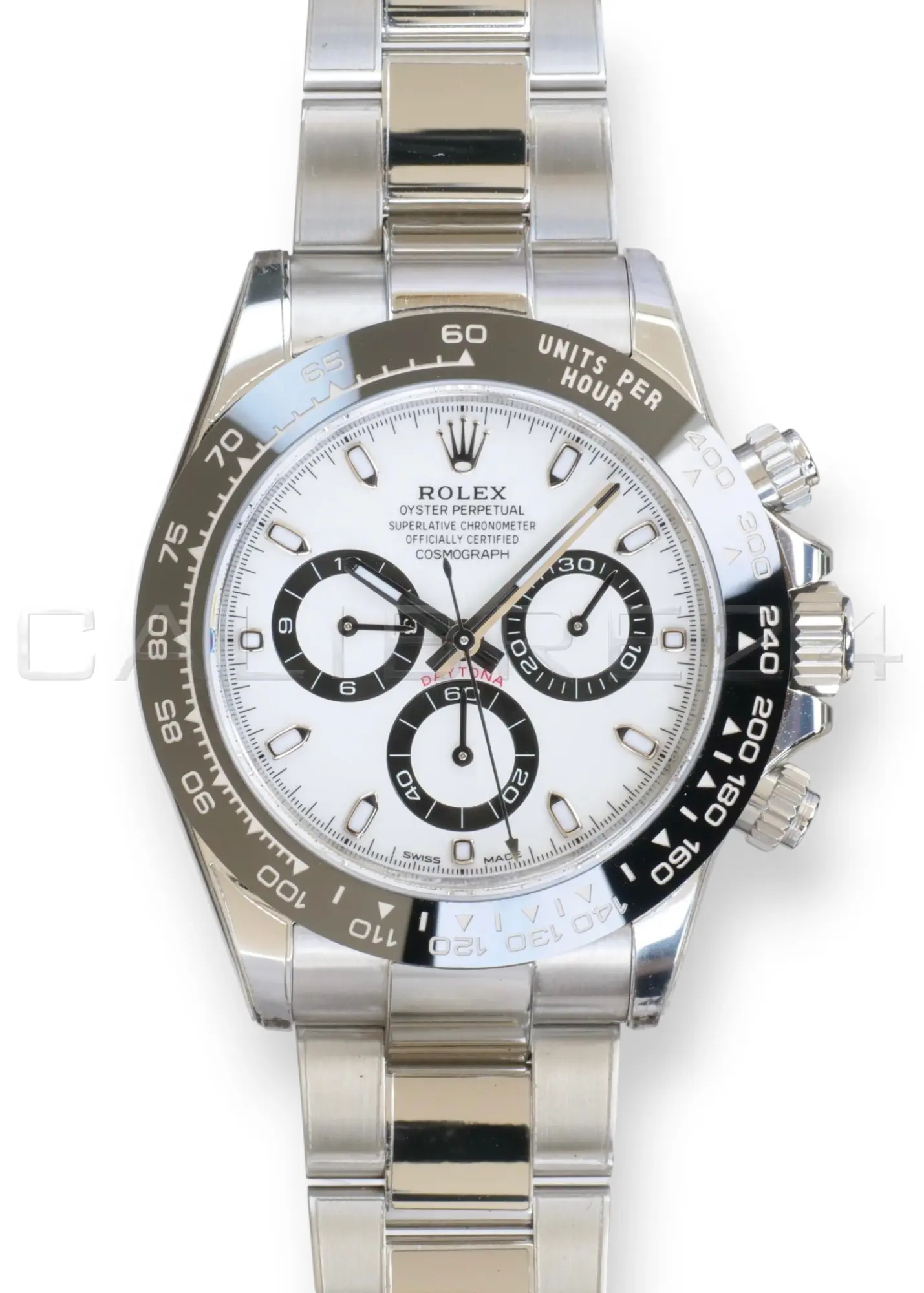 Rolex Daytona Panda 116500LN white dial black subdials 2021 NOS front view Oystersteel 40mm