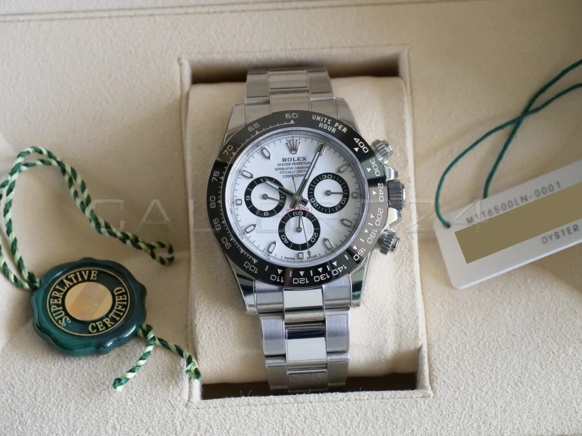 Rolex Daytona Panda 116500LN white dial black subdials 2021 NOS full setOystersteel 40mm