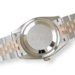 Rolex Datejust 36 Wimbledon 126231 slate grey dial green Roman numerals Everose gold bezel Jubilee case back