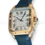 Cartier Santos de Cartier Large WGSA0019 18k rose gold silvered dial blued-steel hands front mint