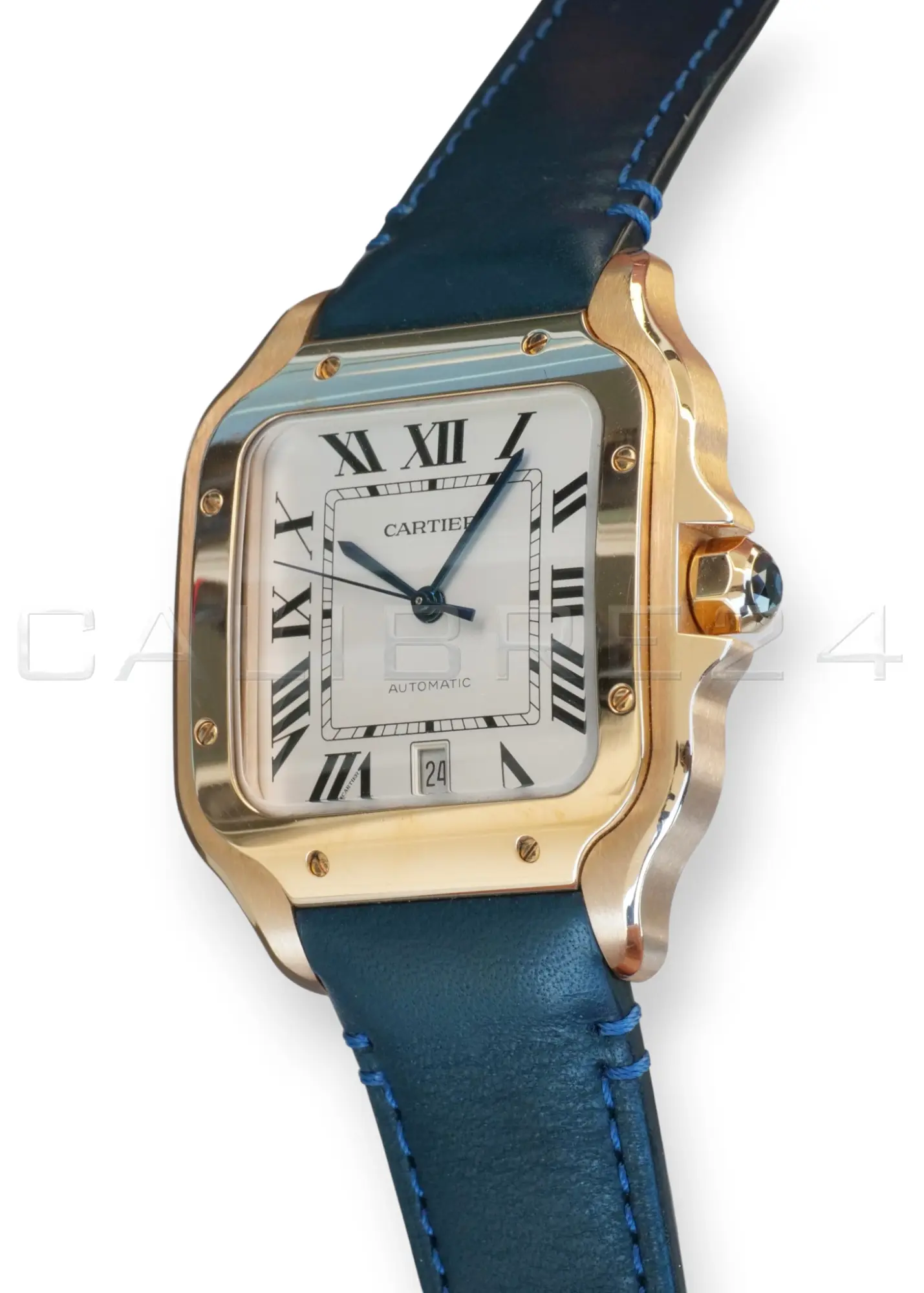 Cartier Santos de Cartier Large WGSA0019 18k rose gold silvered dial blued-steel hands front mint