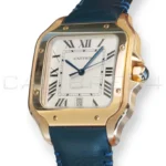 Cartier Santos de Cartier Large WGSA0019 18k rose gold silvered dial blued-steel hands front mint
